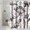 Umpoo Dinosaur World Bathroom Shower Curtain Various Dinosaurs Sketch Pattern