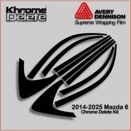 Avery Supreme Wrap Chrome Delete Vinyl fitting the 2014-2025 Mazda 6 4dr Chrome Trim (Glossy Black)