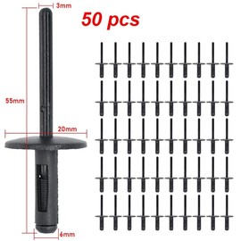 ESMUSSSEIN 50Pcs Blind Rivet Fasteners Vehicle Wheel Arch Bumper Plastic Trim Moulding Clips Retainers Fit 6mm Hole 51717002953 Black