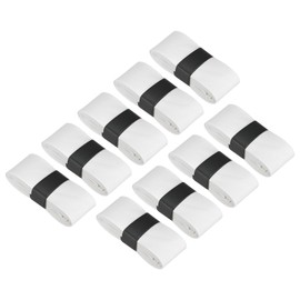PATIKIL 43.3" Tennis Racket Grip Tape, 9 Pack PU Overgrip Stretchy Non-Slip Absorb Sweat for Badminton Fishing Rod, White