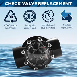 Replacement for Jandy 7305 Check Valve 2 Port 2 Inch to 2.5-Inch, 180° Check Valve Straight Through Flow Fit for Pools and Spas, Jandy Zodia 7305 Replacement Valve