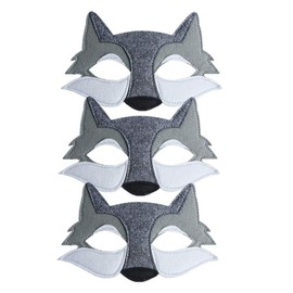 BQWanFA Cosplay Face Cover Dress up 3pcs Mask Wolf Mask Cosplay Supplies Cosplay Accessories Wolf Half Face Mask Cosplay Dress up Face Mask