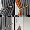4 Pieces Metal Curtain Tiebacks, U Shaped Drapery Holdbacks, Decorative