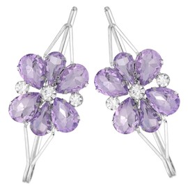 Baluue 2pcs Rhinestone Hair Barrettes Clips Crystal Hair Accessories for Women Stylish