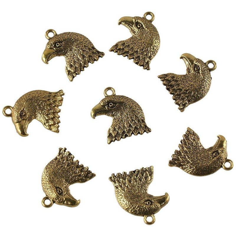 hobbyhub 100Pcs Eagle Head Shaped Charms,Alloy DIY Charms for Jewelry
