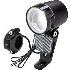 100 Lux E-Bike LED Bicycle Light and StVZO, Bicycle Light, Bicycle Front Light, Bicycle Light Front Headlight with Aluminium Cooling Plate, Black