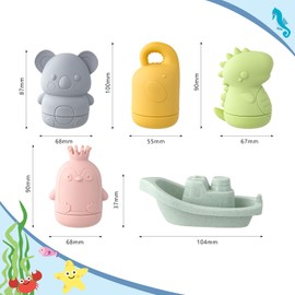 Pack of 9 Bath Toys, Water Toy, Children's Water Toy, from 1 Year Old Bathtub Toy, Baby Squirting Animals