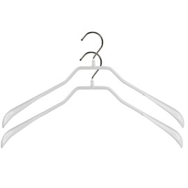 Mawa by Reston Lloyd BodyForm Series Non-Slip Space-Saving Clothes Hanger for Jackets, Suits and Coats, 16-1/2", Style 42/L, White, Set of 2
