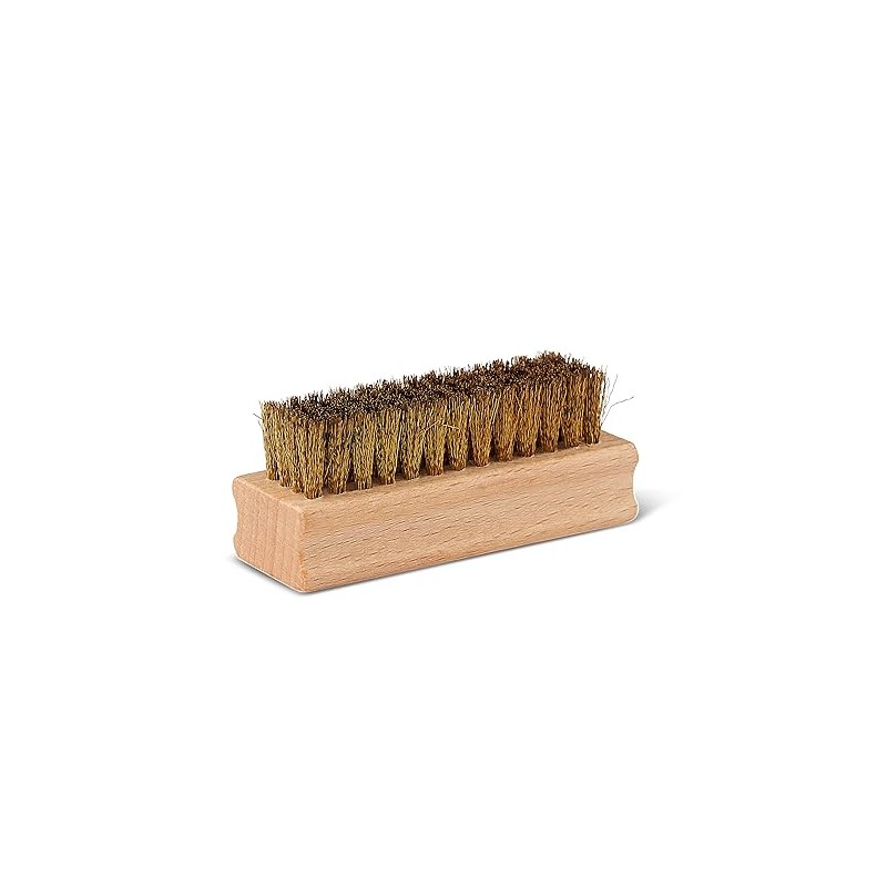 DELARA Wooden Suede Brush with Brass Bristles