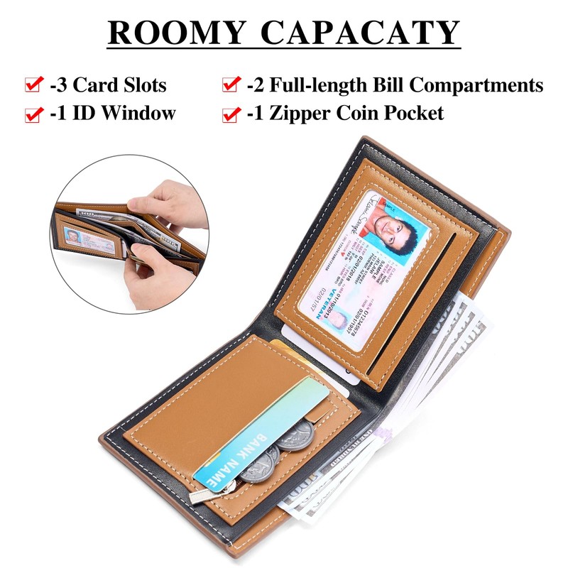Wallet for Men RFID Blocking Slim Front Pocket Wallets Bifold