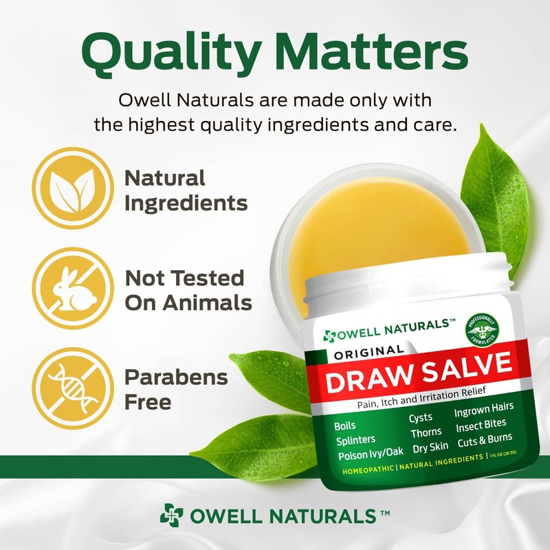 Owell Naturals Drawing Salve Ointment 1Oz, Ingrown Hair, Boil, Splinte