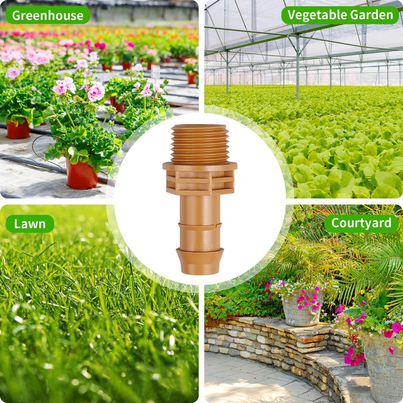 JAYEE 1/2 Inch Drip Irrigation Fittings to 1/2 Inch Male