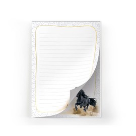 Letter Paper Set A5 with Envelopes Children's Horse Black for Girls (Pad A5 with 25 Sheets + 15 Envelopes)