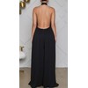 loveimgs Women's Summer Halter Neck Backless Wide Legs Loose Fit