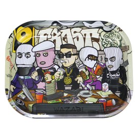 Rolling Trays Premium Metal Tray with Design - Perfect Size for Home Or Travel Accessories 7''X 5.5'',Five Cartoons