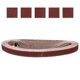 CoCud 1/2 x 18 Inch Sanding Belt, 15 Pcs 40/60/80/100/120 Grit Knife Sharpener Belts Work Sharpening for Belt Sander Knife Carving Tool Metal Working