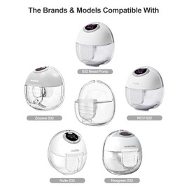 Piezas de repuesto para extractor de leche usable compatibles con NCVI Nuliie NICEGREEN S32, incluye válvula de pico de pato, diafragma de silicona, brida de 24 mm, taza colectora de leche