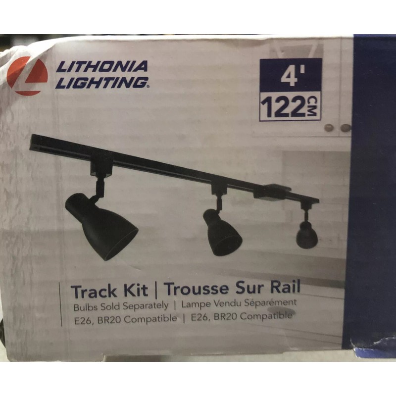 Lithonia Lighting LTKNSTBF 3 Light 44” Black Dimmable Track Lighting