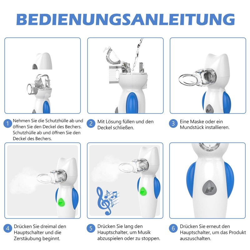 FEELLIFE FEELLIFE Portable Inhaler, Handheld Steam Atomiser, for Kids Travel