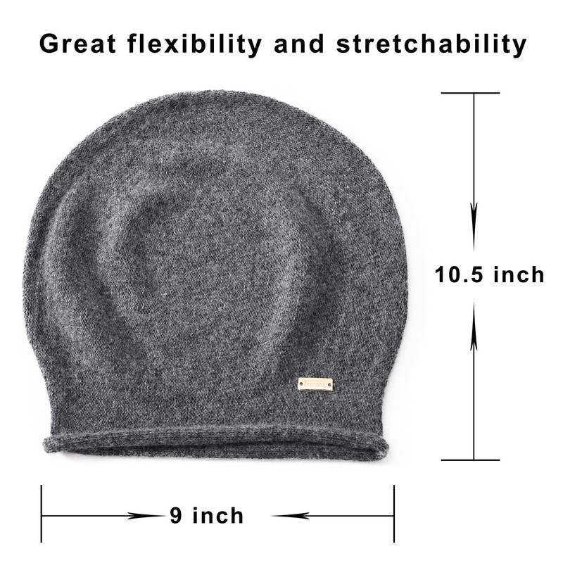 jaxmonoy Cashmere Slouchy Knit Beanie Hat for Women Winter Soft