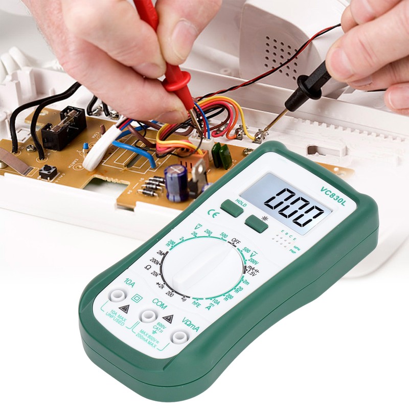 LCD Display Multimeter Multifunctional Digital Voltage Current Resistance Tester VC830L