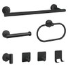 HITASTAR 7-Piece Bathroom Accessory Set self-Adhesive Brushed Black Bathroom Hardware,