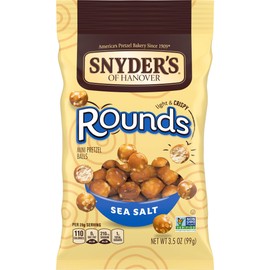 Snyder's of Hanover Pretzels, Rounds, Sea Salt, 3.5 Oz (Pack of 8)