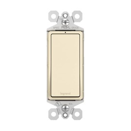 Legrand radiant 15 Amp Rocker Wall Switch with LED Locator Light, Decorator Light Switches, Light Almond, 3-Way, TM873LASLCC10