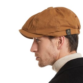 Clakllie Mens Newsboy Gatsby Flat Cap Solid Hunting Cabbie Driving Ivy Irish Hat Beret Scally Cap for Men Women,Caramel