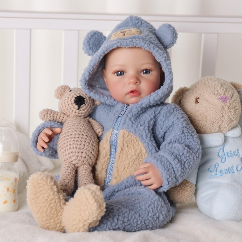 BABESIDE Realistic Reborn Baby Dolls Boy–17 Inch Lifelike Newborn Real