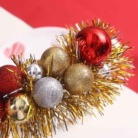 Cubahop Christmas Small Bell Headbands Xmas Tree Round Ball Headbands for Christmas Party Costume Accessories (Red)