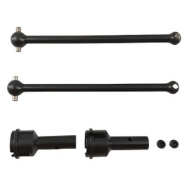 4PCS Hardened Steel Front & Rear Driveshaft Set – Heavy Duty RC Drive Shaft Hop-Up Upgrade Parts for Arrma 1/7 & 1/8 Typhon 6S BLX, Infraction 6S BLX, Felony 6S BLX, Limitless Roller (Black)