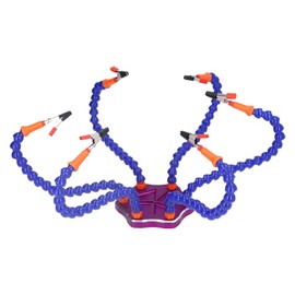 ANKROYU Professional Soldering Station Base Third Hand Tool with 6 Flexible Arms Adjustable Soldering Holder Rack USB Welding Stand for Electronics DIY Projects Blue Purple Aluminu