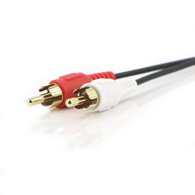 PASOW 2 Pack 3.5mm Stereo Female to 2RCA Male RCA