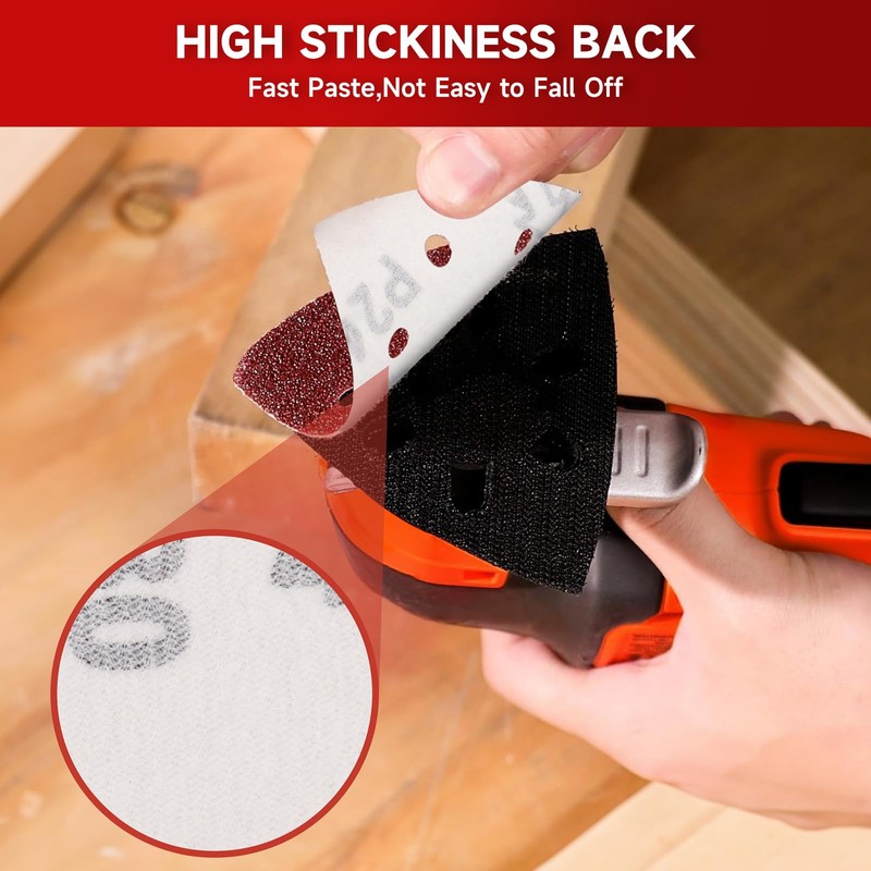 PMIQSA Pack of 90 80 Grit Delta Sandpaper Triangular Sanders
