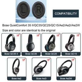 QC35 Ear Pads - Replacement Earpads Designed Exclusively for Bose QuietComfort 35 II and QC35 Headphones & More(Black)