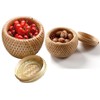 Roundsky Set of 2 Small Decorative Bamboo Baskets with Lid