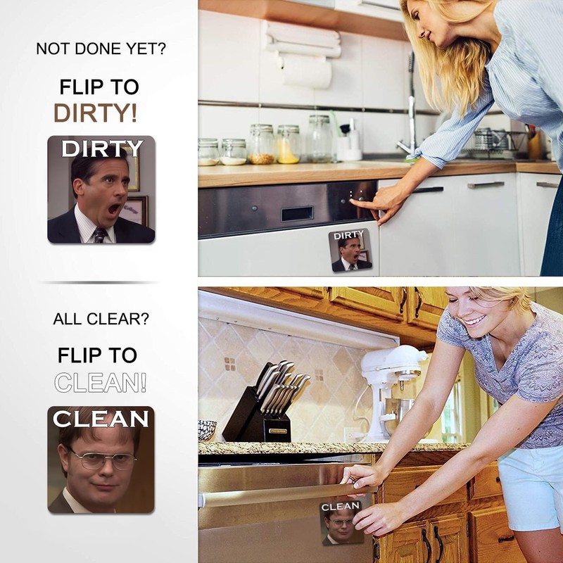DUNGGLE Dishwasher Μagneτ Clean Dirty Sign Indicator, Washing machine Μagneτ