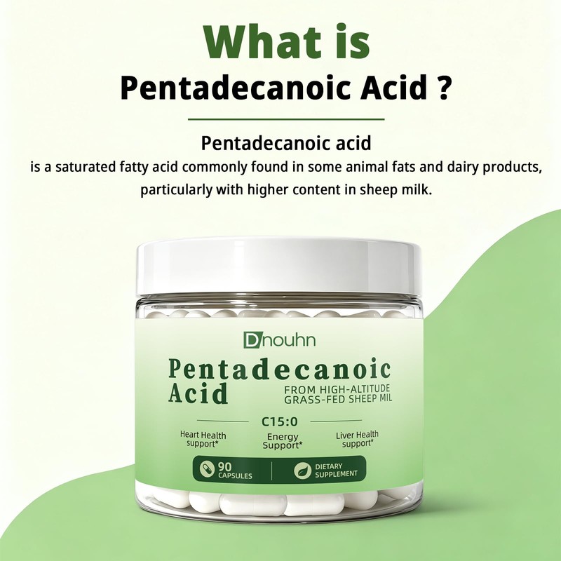 Pentadecanoic Acid, Pentadecanoic Acid Formula Supplement 90 Capsules