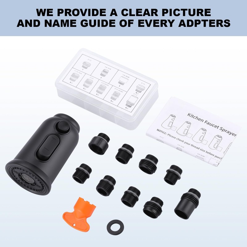 ALEASHA Pull Down Kitchen Faucet Spray Head Replacement, 3-Function Kitchen