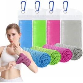 4Pcs Cooling Towel,Quick Dry Towel for Sport,Soft Breathable Chilly Towel for Yoga Camping and More Activities,Gym Accessories for Women and Men