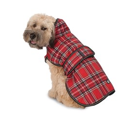 PetRageous 438RPLG Kodiak Heavyweight Waterproof Cold Weather Dog Coat with Full Chest Coverage and Leash Opening for Large Breeds, Red Plaid