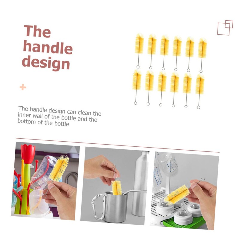 Baluue 2sets Baby Bottle Cleaning Brush Portable Multi-Function Gentle Cleaning