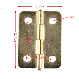 HALJIA 50 Pcs Mini Brass Plated 23x19mm Hinge Connectors for Jewelry Cabinet Drawer with 200pcs Spare Screws