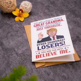 decorluxes Funny Card for Grandma from Granddaughter or Grandson, Humorous Birthday, Mother’s Day, or Christmas for Her, New Grandma Greeting Card for Women