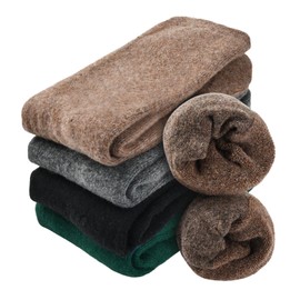 YILANJIN 4 Pairs Thermal Socks for Men, Warm Wool Socks Mens Thermal Socks Thick Hiking Socks, Crew Socks for Men Thick & Warm Winter Socks, Thicken Cushion Wool Socks Boot Socks, UK 6-11