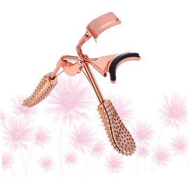 Wakauto Rizador de Pestañas Práctico y Mini con Mango Antideslizante Diseño Duradero Color Rosa Dorado para Uso Personal y Profesional Fácil y Rápido para Look Encantador
