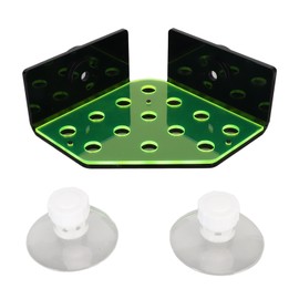Coral Frag Rack 13 Holes Double Layers Fluorescent Green Acrylic Coral Frag Holder with Suction Cups for Aquarium