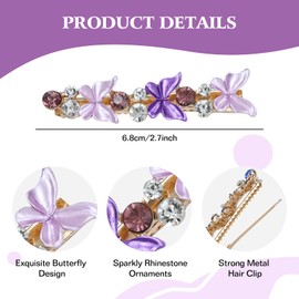 inSowni 12 Pieces Gold Metal Rhinestone Butterfly Flower Alligator Hair Clips Barrettes Accessories for Women Girls