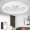 DLLT Modern Ceiling Fans with Lights: 20" Flush Mount Low